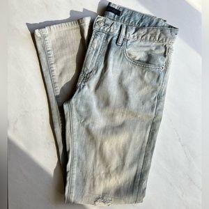 Distressed Slim Straight Jeans